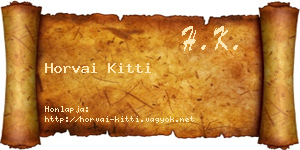 Horvai Kitti névjegykártya